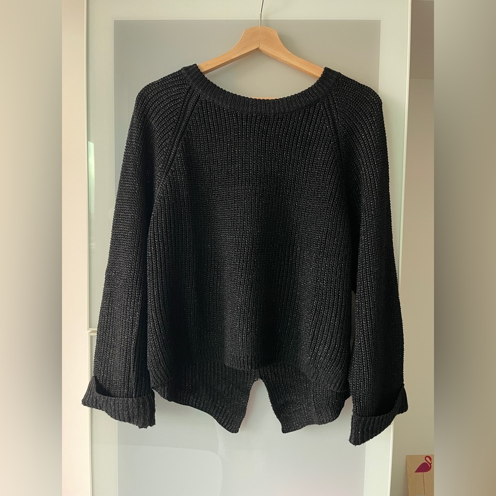 Black Knit Sweater with Lurex